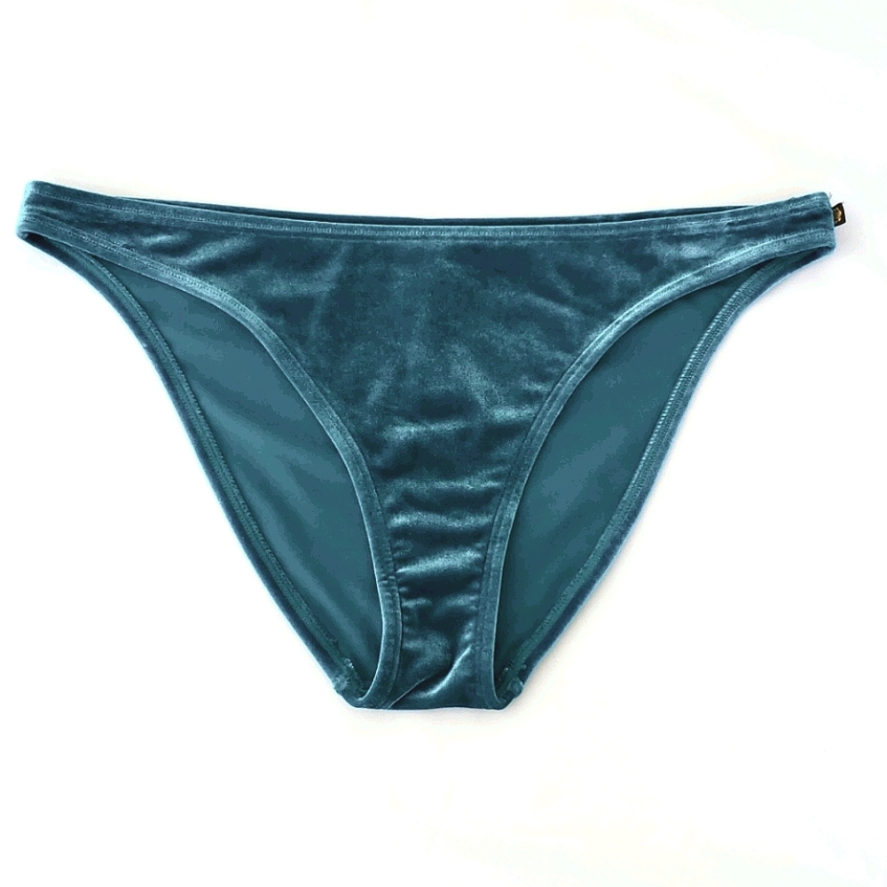La Vie en Rose Aqua Teal Green Velvet Bikini Botto